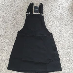 Black denim overalls